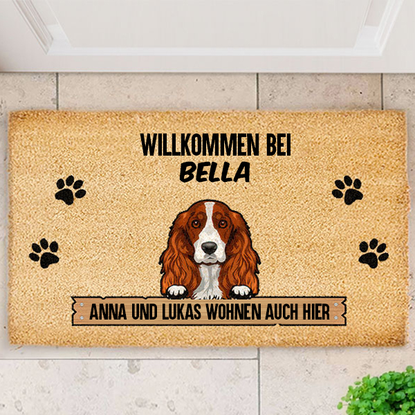 Fußmatte „Willkommen zu Hause“ mit personalisiertem Haustiernamen