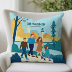 Miniaturansicht von Kissen Familie im Park mit Namen und personalisiertem Text