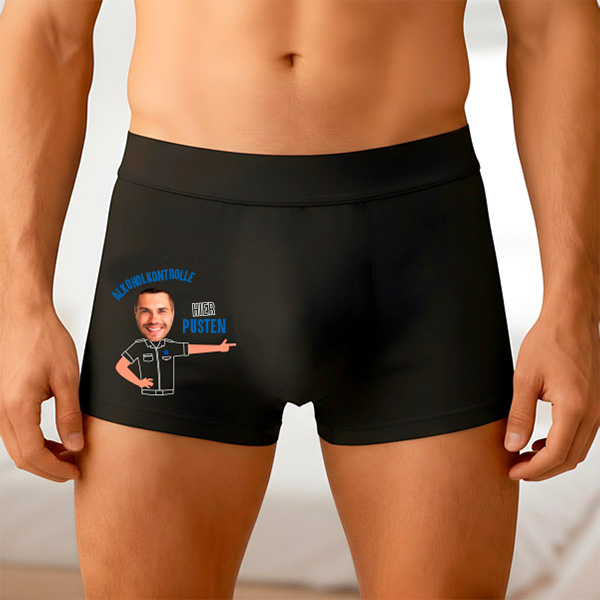Boxershorts „Alkoholkontrolle“ mit personalisiertem Foto