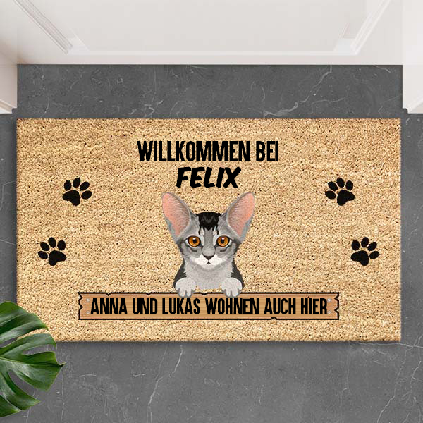 Fußmatte „Willkommen zu Hause“ mit personalisiertem Haustiernamen