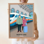 Miniaturansicht von Poster Bahnhof mit Namen und personalisiertem Text