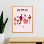 Miniaturansicht von Poster Familie von Vorne mit Namen und personalisiertem Text