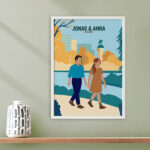 Miniaturansicht von Poster Familie im Park mit Namen und personalisiertem Text