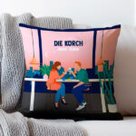 Miniaturansicht von Kissen Paar-Illustration mit Namen und personalisiertem Text