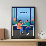 Miniaturansicht von Poster Paar-Illustration mit Namen und personalisiertem Text