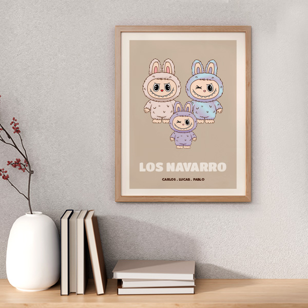 Labubu-Poster mit Namen und personalisiertem Text