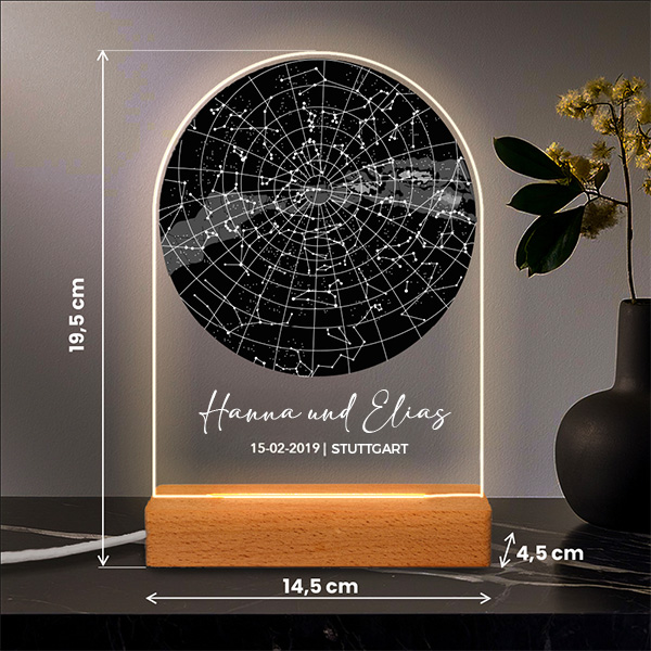Personalisierte Sternkarten-Lampe
