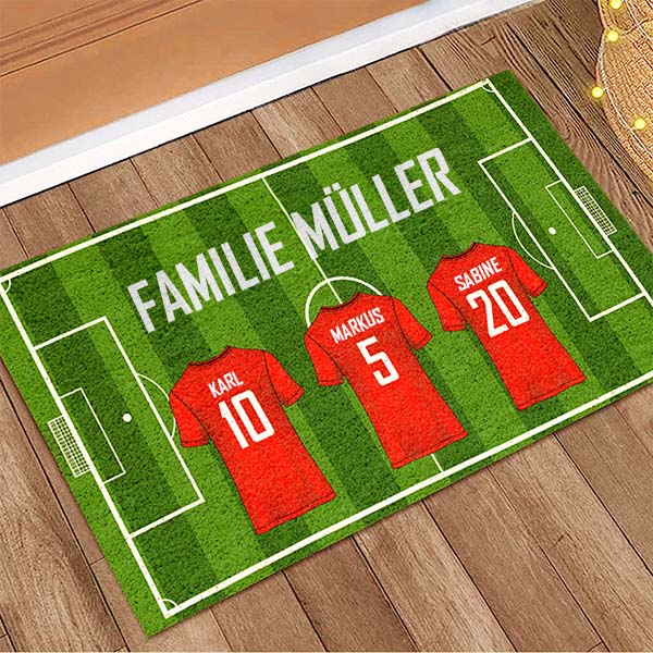 Personalisierte Fußball-Familien-Fußmatte