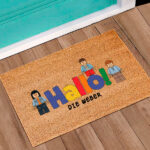 Miniaturansicht von Fußmatte HALLO mit personalisierten Lego-Minifiguren und personalisiertem Text
