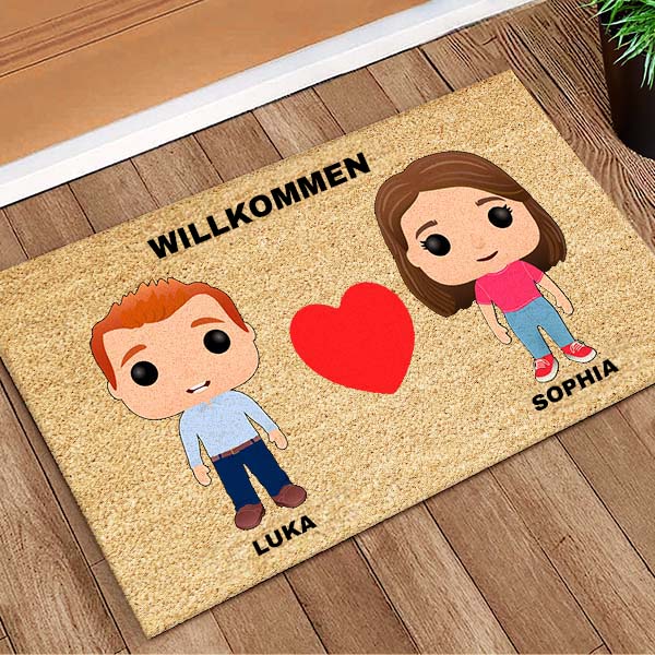 Funko-Fußmatte mit Namen und personalisiertem Text