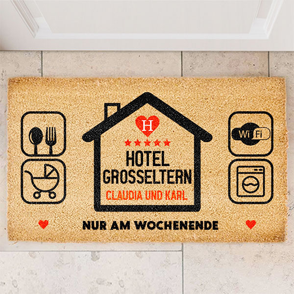 Personalisierte Fußmatte „Hotel Großeltern“