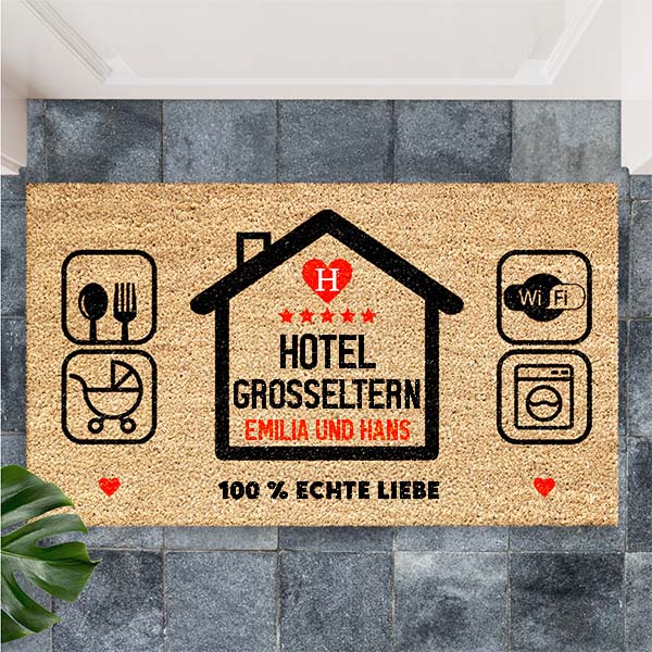 Personalisierte Fußmatte „Hotel Großeltern“