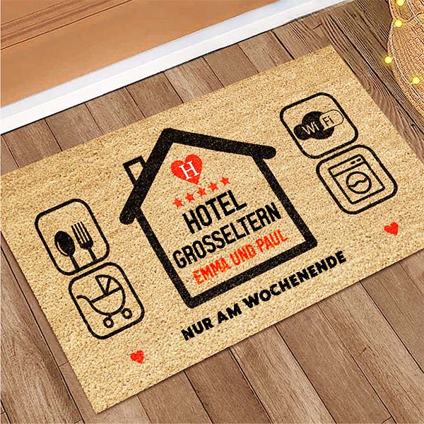 Personalisierte Fußmatte „Hotel Großeltern“