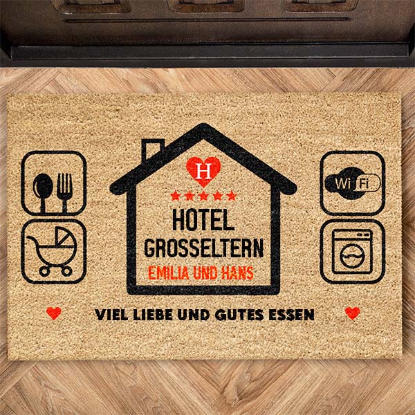 Personalisierte Fußmatte „Hotel Großeltern“