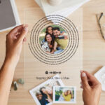 Miniaturansicht von Tafel mit Spotify-Songtext in Spirale und deinem personalisierten Foto