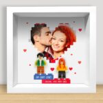 Miniaturansicht von Bild mit Lego-Minifiguren, Herz mit Foto und personalisiertem Text