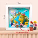 Miniaturansicht von Bild mit Lego-Minifiguren auf Weltreise und personalisiertem Text