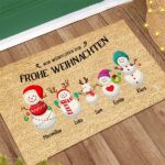 Miniaturansicht von Weihnachtsfußmatte Schneemann mit personalisierten Namen