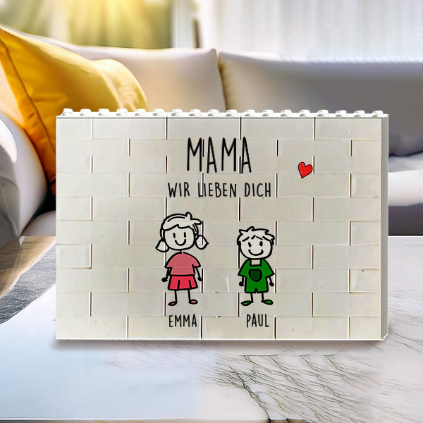 Puzzlebauklötze mit Figuren und personalisiertem Text