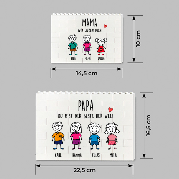 Puzzlebauklötze mit Figuren und personalisiertem Text