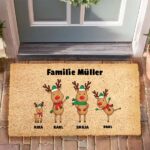 Miniaturansicht von Weihnachts-Fußmatte Rentiere mit Namen und personalisiertem Text