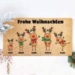 Miniaturansicht von Weihnachts-Fußmatte Rentiere mit Namen und personalisiertem Text
