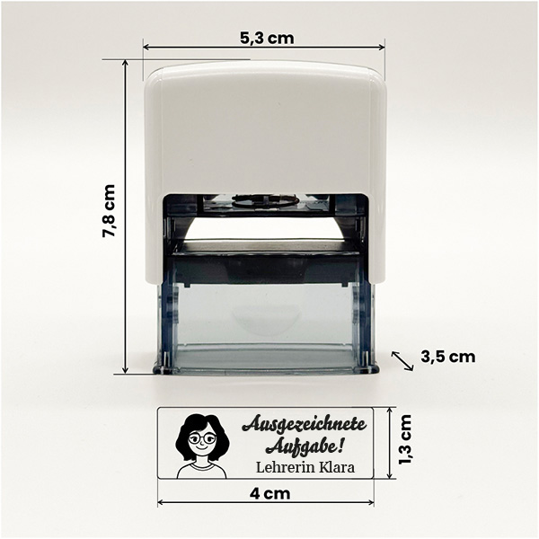 Personalisierter Stempel für Lehrer mit Zeichnung und Namen