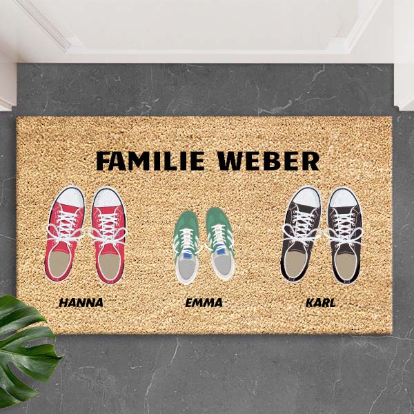 Fußmatte Schuhe mit Namen und personalisiertem Text