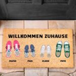 Miniaturansicht von Fußmatte Schuhe mit Namen und personalisiertem Text