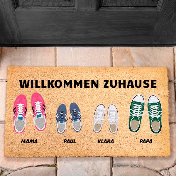 Fußmatte Schuhe mit Namen und personalisiertem Text