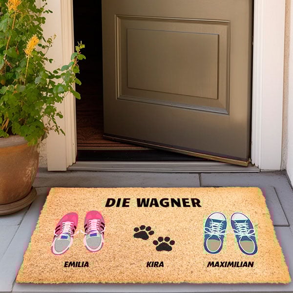 Fußmatte Schuhe mit Namen und personalisiertem Text