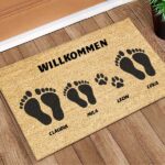 Miniaturansicht von Fußmatte Schuhe mit Namen und personalisiertem Text