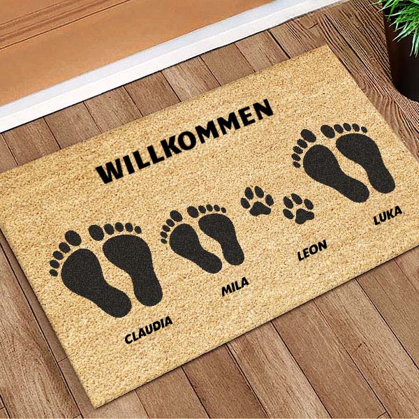 Fußmatte Schuhe mit Namen und personalisiertem Text