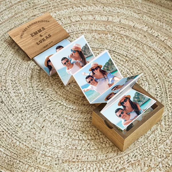 Personalisierte Akkordeon-Fotobox für Paare