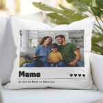 Miniaturansicht von Personalisierbares Herzchen-Kissen mit Foto und Datum