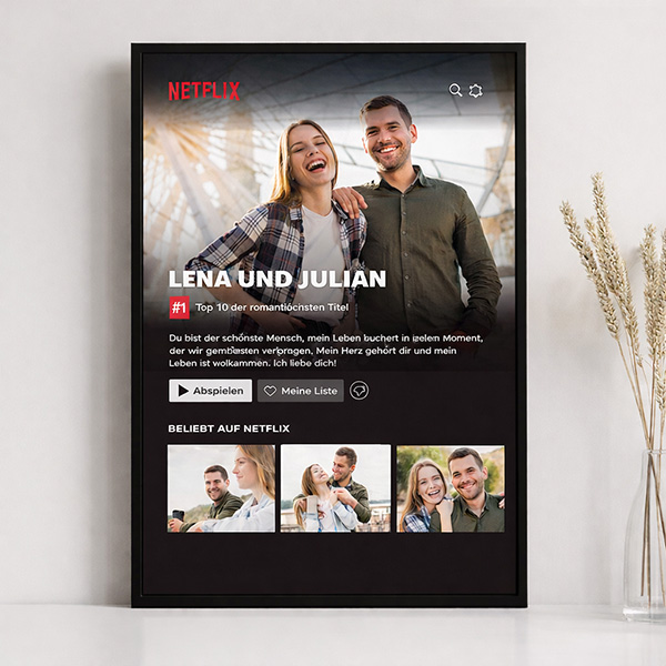 Netflix-Poster-Design mit personalisierten Namen und Text