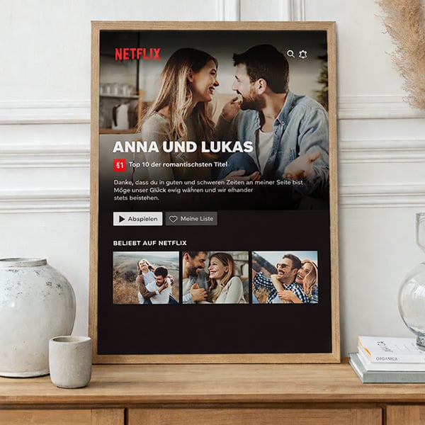 Netflix-Poster-Design mit personalisierten Namen und Text
