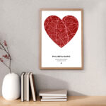 Miniaturansicht von Poster „Karte der Liebe“ mit personalisierter Ortsangabe