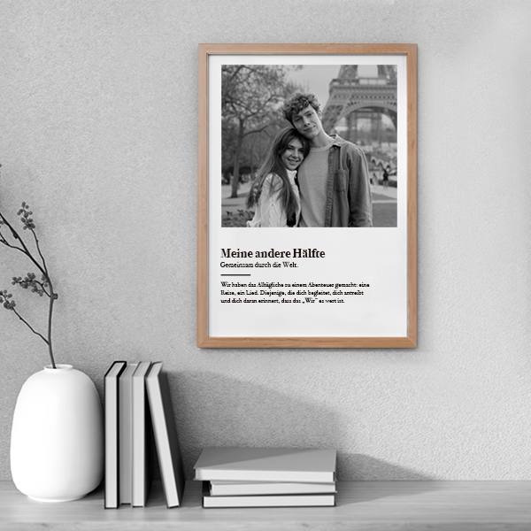 Poster „Bedeutung der Liebe“ mit personalisiertem Foto und Text
