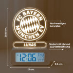 Miniaturansicht von Wecker mit Licht und Wappen Bayern Múnich personalisiert