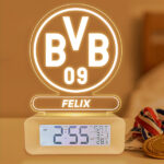 Miniaturansicht von Wecker mit Licht und Wappen Borussia Dortmund (BVB) personalisiert