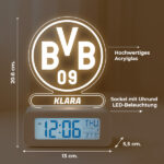 Miniaturansicht von Wecker mit Licht und Wappen Borussia Dortmund (BVB) personalisiert