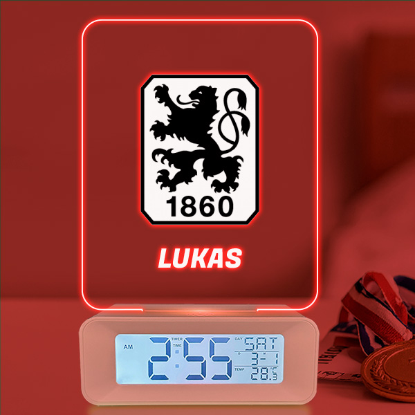 Wecker mit Licht mit deinem personalisierten Wappen