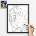 Miniaturansicht von Poster mit personalisierter Linienillustration aus Foto