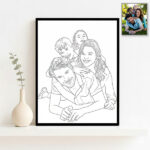 Miniaturansicht von Poster mit personalisierter Linienillustration aus Foto