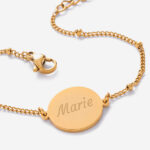Miniaturansicht von Damenarmband mit rundem Anhänger und personalisiertem Text