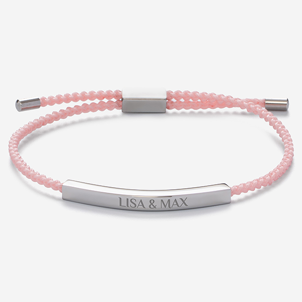 Geflochtenes Damenarmband mit personalisiertem Text