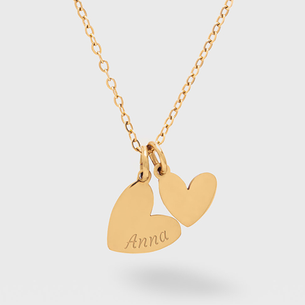 Herz-Halskette mit personalisiertem Text