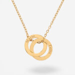 Miniaturansicht von Halskette mit ineinander verschlungenen Ringen mit personalisiertem Text