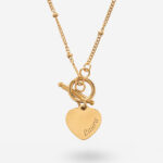 Miniaturansicht von Herz-Halskette mit Ringverschluss und personalisiertem Text